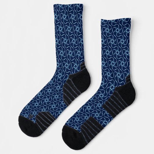 Modern Stars Pattern Unique Trippy Cool Navy Blue Sokken (Links)