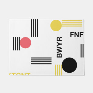 Modern, stedelijk grafisch ontwerp met typografie deurmat