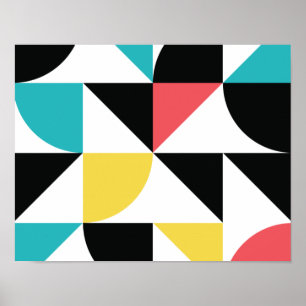 Modern, stedelijk, kleurrijk, leuk geometrisch pat poster