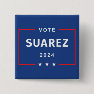 Modern stemmen Francis Suarez 2024 sterren doos do Vierkante Button 5,1 Cm