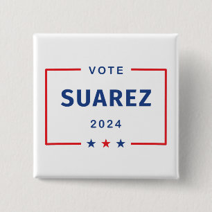 Modern stemmen Francis Suarez 2024 sterren doos Vierkante Button 5,1 Cm