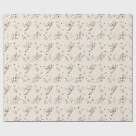 Modern Stencil Kreempapier Cadeaupapier (Vlak)