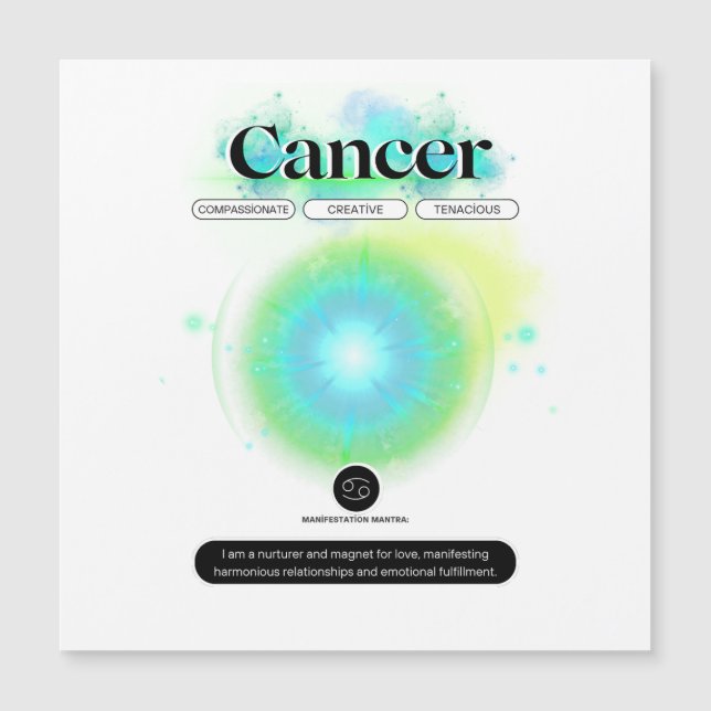 Modern sterrenbeeld kanker Quote Water Element (Voorkant)