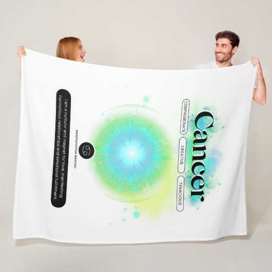 Modern sterrenbeeld kanker Quote Water Element Fleece Deken (In situ)