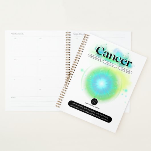 Modern sterrenbeeld kanker Quote Water Element Planner (Display)