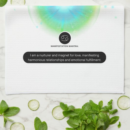 Modern sterrenbeeld kanker Quote Water Element Theedoek (Gevouwen)