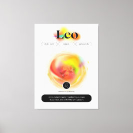 Modern sterrenbeeld Leo Quote | elementenvuur Canvas Afdruk