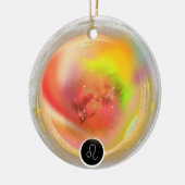 Modern sterrenbeeld Leo Quote | elementenvuur Keramisch Ornament (Links)