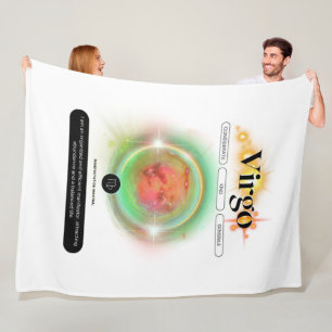 Modern sterrenbeeld Maagd Quote Aarde Element Fleece Deken