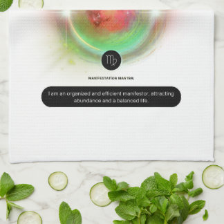 Modern sterrenbeeld Maagd Quote Aarde Element Theedoek