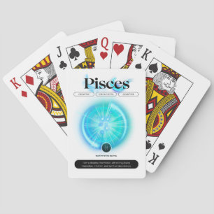 Modern sterrenbeeld PIsces Quote Water Element Pokerkaarten