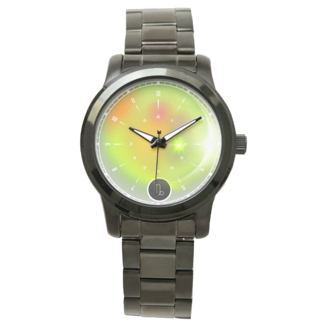 Modern sterrenbeeld Steenbok Quote Earth Element Horloge (Voorkant)