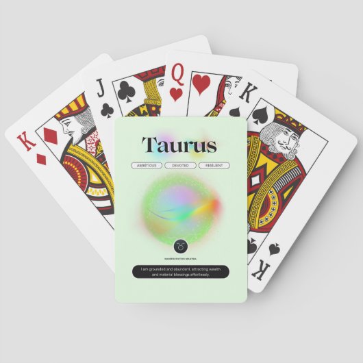 Modern sterrenbeeld Stier Quote Aarde Element Pokerkaarten (Achterkant)