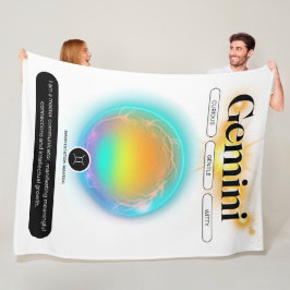 Modern sterrenbeeld Tweelingen Quote Air Element Fleece Deken