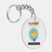 Modern sterrenbeeld Tweelingen Quote Air Element Sleutelhanger (Voorkant Links)
