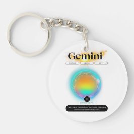 Modern sterrenbeeld Tweelingen Quote Air Element Sleutelhanger