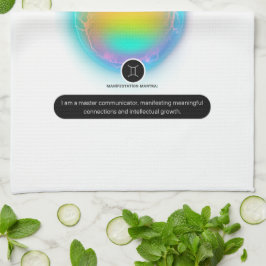 Modern sterrenbeeld Tweelingen Quote Air Element Theedoek