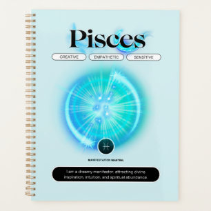 Modern sterrenbeeld Vissen Quote Water Element Planner