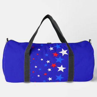Modern sterrenpatroon in blauw, rood en wit plunjezak