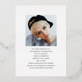 Modern Stijlvol 2 Afstuderen Roos Gold Folie Uitnodiging (Achterkant)