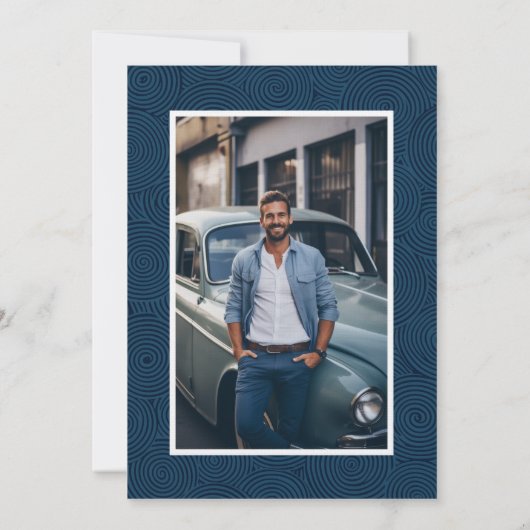 Modern stijlvol | 40e verjaardag foto kaart (Achterkant)