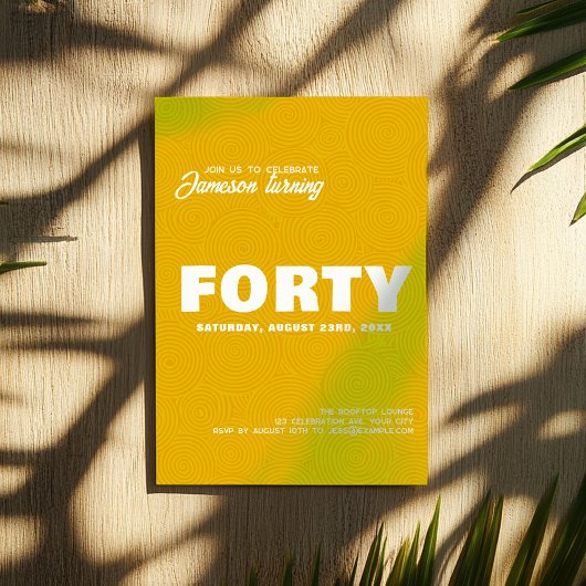 Modern stijlvol | 40e verjaardag foto kaart