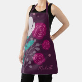 Modern Stijlvol, aangepast Schort in Floral Script (Insitu)