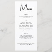 Modern stijlvol, aangepast zwart huwelijk menu (Voorkant)