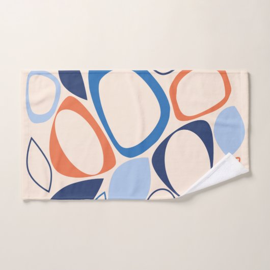 Modern stijlvol abrikozenblauw crème Abstract patr Bad Handdoek (Handdoek)