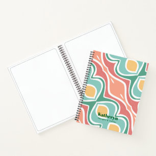 Modern Stijlvol Abstract Mint Green Spiral Notitie Notitieboek