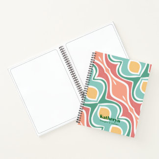 Modern Stijlvol Abstract Mint Green Spiral Notitie Notitieboek