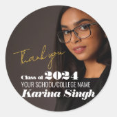 Modern Stijlvol Afstudeerfeest bericht Ronde Sticker (Voorkant)