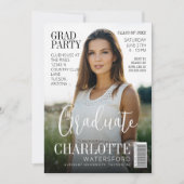 Modern Stijlvol Afstuderen Magazine Hoesje Afstude Kaart (Voorkant)