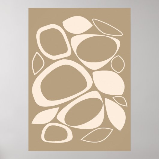 Modern stijlvol beige crème Abstract patroon Poster (Voorkant)
