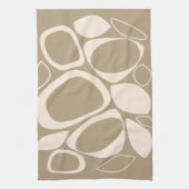 Modern stijlvol beige crème Abstract patroon Theedoek (Verticaal)