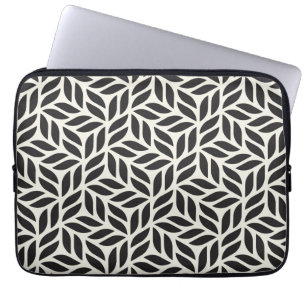 Modern stijlvol bladpatroon laptop sleeve