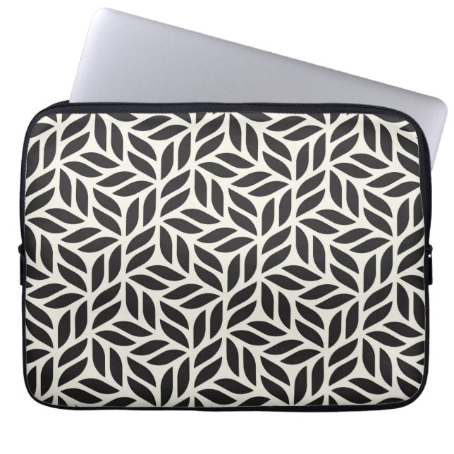 Modern stijlvol bladpatroon laptop sleeve (Voorkant)