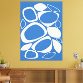 Modern stijlvol blauw crème Abstract patroon Canvas Afdruk (Insitu (Woonkamer))