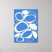 Modern stijlvol blauw crème Abstract patroon Canvas Afdruk (Voorkant)