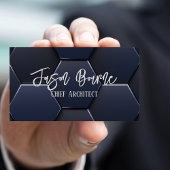 Modern stijlvol blauw wit, professionele QR-code Visitekaartje