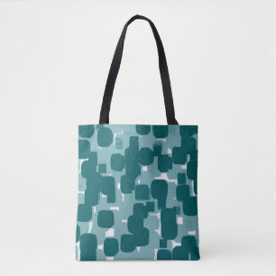 Modern stijlvol Blauwgroen Abstract patroon Draagtas