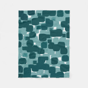 Modern stijlvol Blauwgroen Abstract patroon Fleece Deken