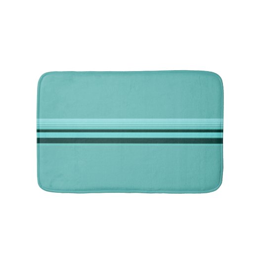 Modern stijlvol Blauwgroen striped patroon Badmat (Voorkant)