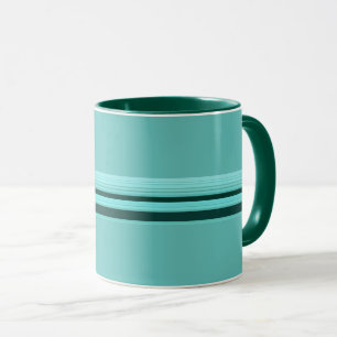 Modern stijlvol Blauwgroen striped patroon Mok