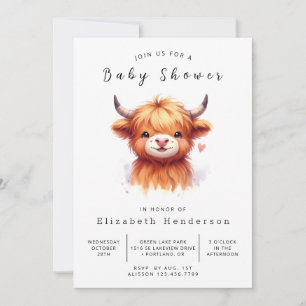 Modern Stijlvol Boerderij Koe Baby shower Kaart