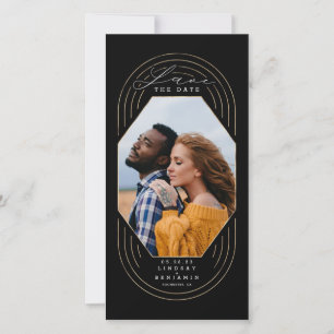 Modern stijlvol Boho Gold Black sparen de datum fo Save The Date
