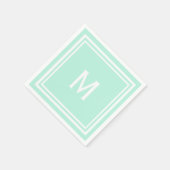 Modern Stijlvol Bord Mint Green Monogram Servet (Hoek)