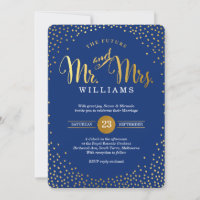 MODERN STIJLVOL BRUILOFT goud confetti marine blau