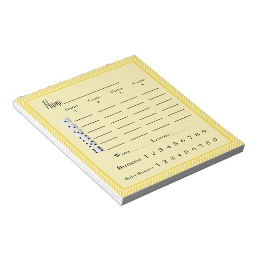 Modern stijlvol Bunco Score Pad Notitieblok (Schuin)