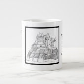Modern stijlvol Castle Black and White Extra Grote Beker (Voorkant)